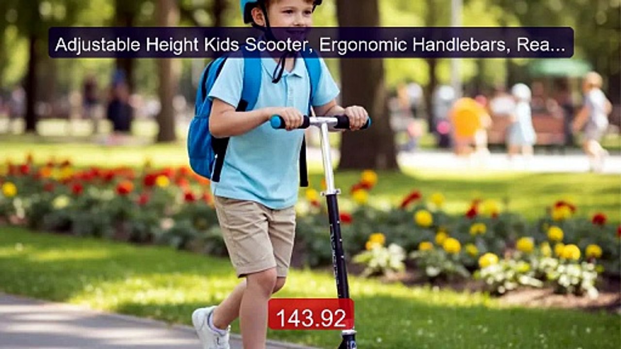 Adjustable Height Kids Scooter, Ergonomic Handlebars, Rear Wheel F... -- Best Deal 2026 | Shop Now!