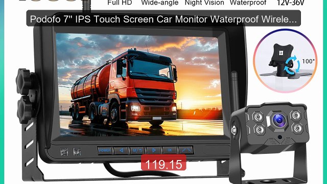 Podofo 7'' IPS Touch Screen Car Monitor Waterproof Wireless Camera ... Top Rated 2026 | Buy Now!