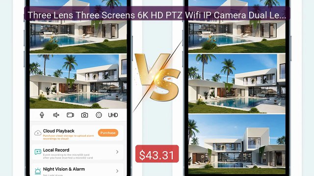 Three Lens Three Screens 6K HD PTZ Wifi IP Camera Dual Len Dual Scr... Top Rated 2026 | Buy Now!