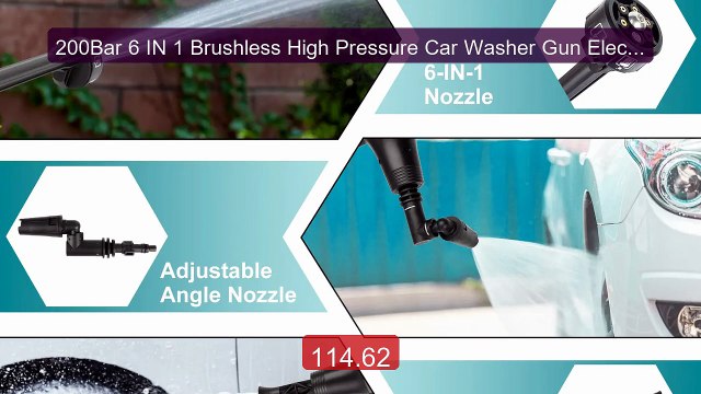 200Bar 6 IN 1 Brushless High Pressure Car Washer Gun Electric High ... Top Rated 2026 | Buy Now!