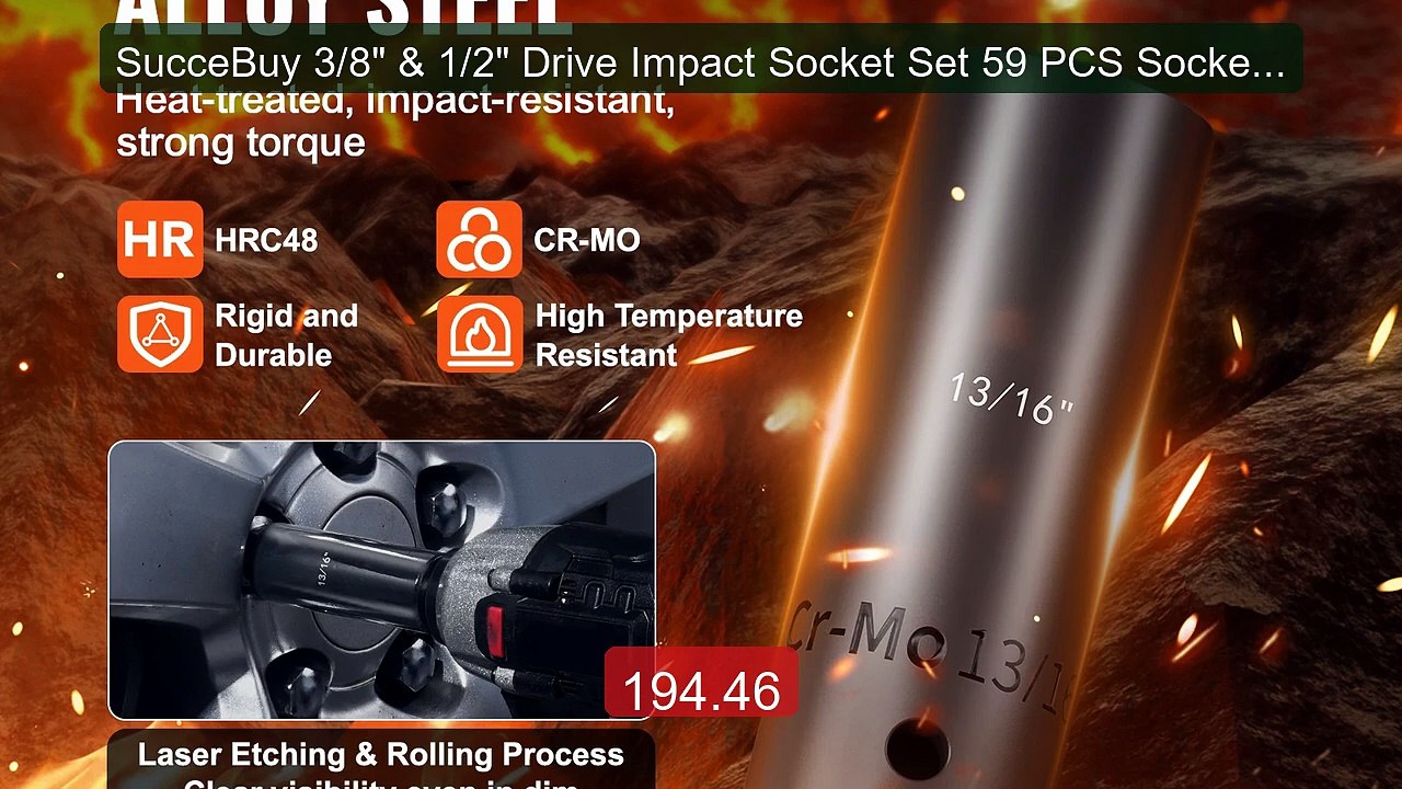 SucceBuy 3/8" & 1/2" Drive Impact Socket Set 59 PCS Socket Se... -- Amazing Value 2026 | Must Have!