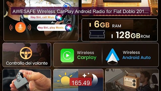 AWESAFE Wireless CarPlay Android Radio for Fiat Doblo 2019-202... Hot Deal 2026 | Limited Offer!