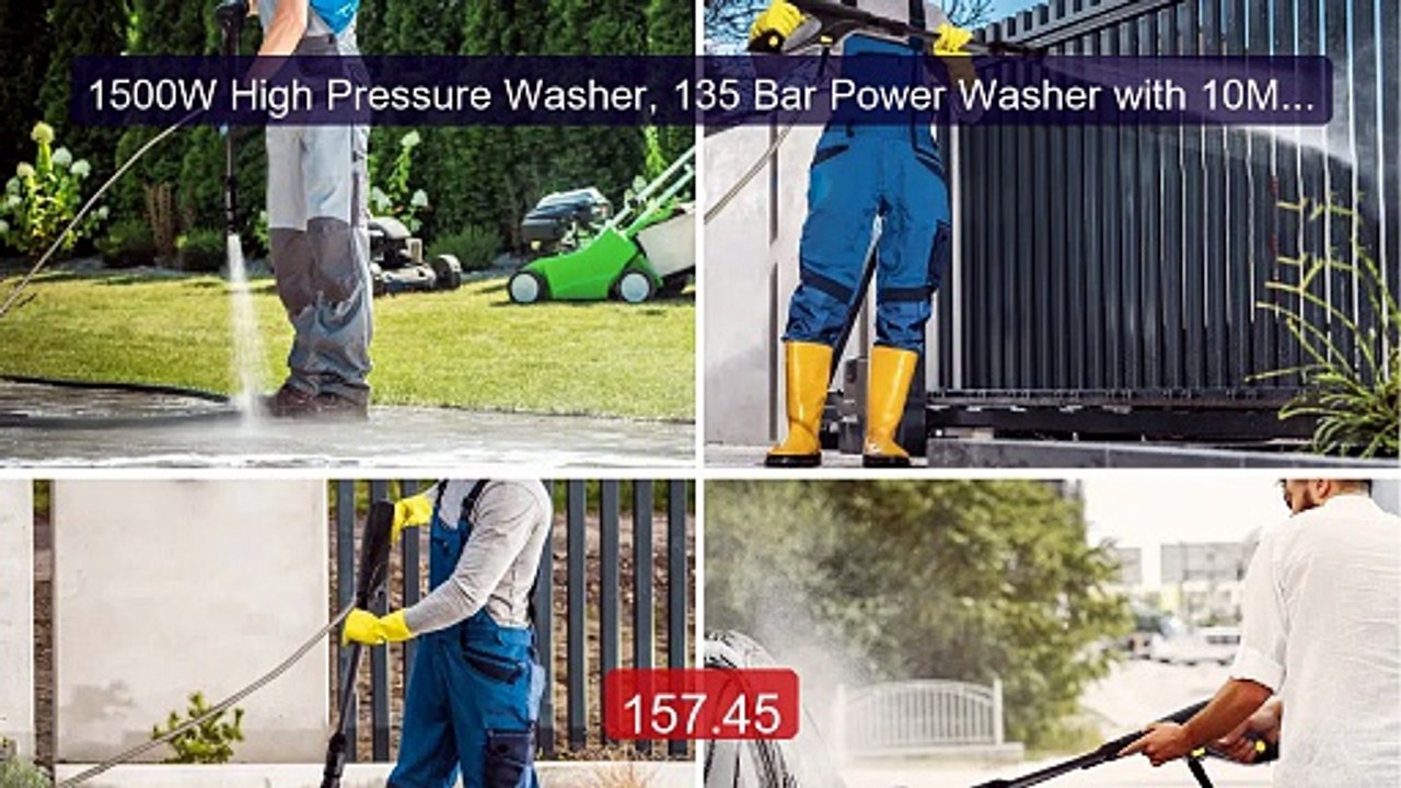 1500W High Pressure Washer, 135 Bar Power Washer with 10M Hos... -- Amazing Value 2026 | Must Have!
