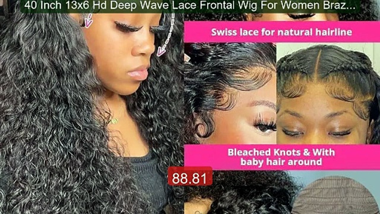 40 Inch 13x6 Hd Deep Wave Lace Frontal Wig For Women Brazilian... -- Hot Deal 2026 | Limited Offer!