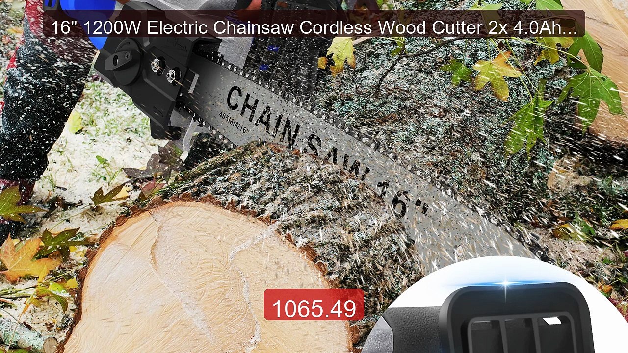16" 1200W Electric Chainsaw Cordless Wood Cutter 2x 4.0Ah Bat... -- Amazing Value 2026 | Must Have!