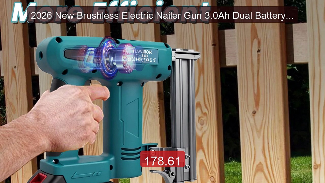 2026 New Brushless Electric Nailer Gun 3.0Ah Dual Battery Set Anti-... -- Top Rated 2026 | Buy Now!