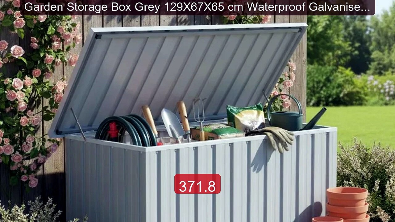 Garden Storage Box Grey 129X67X65 cm Waterproof Galvanised Ste... -- Hot Deal 2026 | Limited Offer!