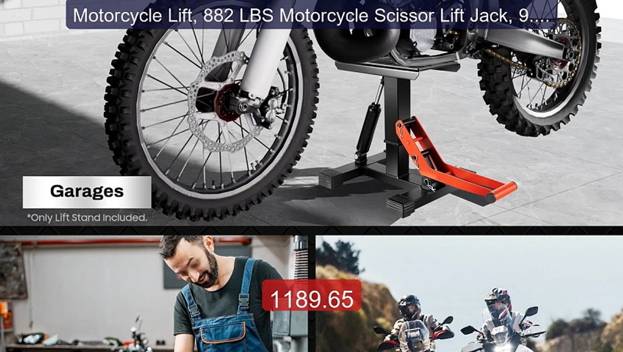 Motorcycle Lift, 882 LBS Motorcycle Scissor Lift Jack, 9.8"-15... -- Best Buy 2026 | Great Quality!