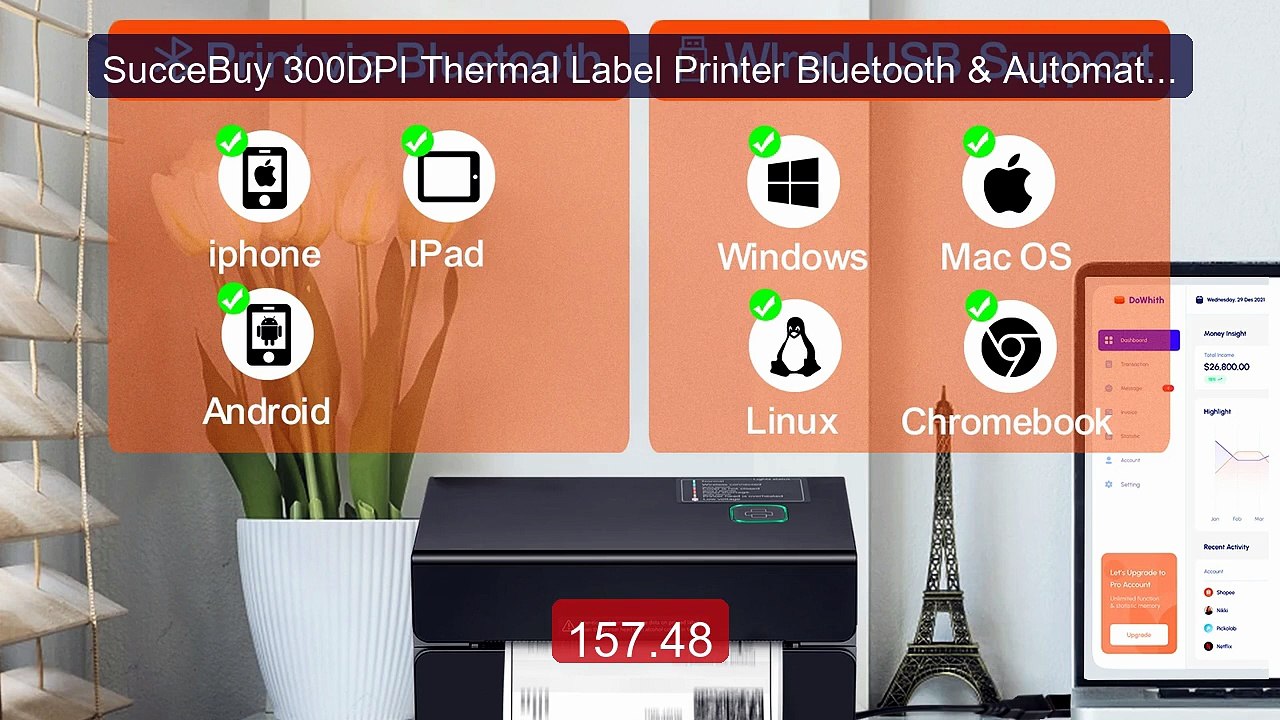 SucceBuy 300DPI Thermal Label Printer Bluetooth & Automatic Label R... -- Top Rated 2026 | Buy Now!