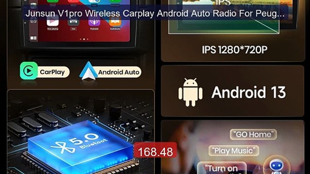 Junsun V1pro Wireless Carplay Android Auto Radio For Peugeot 5... Hot Deal 2026 | Limited Offer!