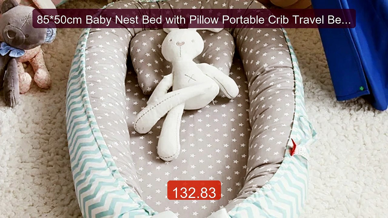 85*50cm Baby Nest Bed with Pillow Portable Crib Travel Bed Infant T... -- Top Rated 2026 | Buy Now!