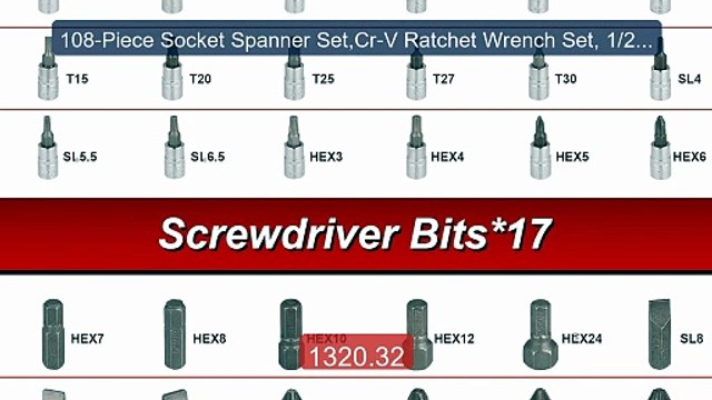 108-Piece Socket Spanner Set,Cr-V Ratchet Wrench Set, 1/2 1/4 ... Best Buy 2026 | Great Quality!