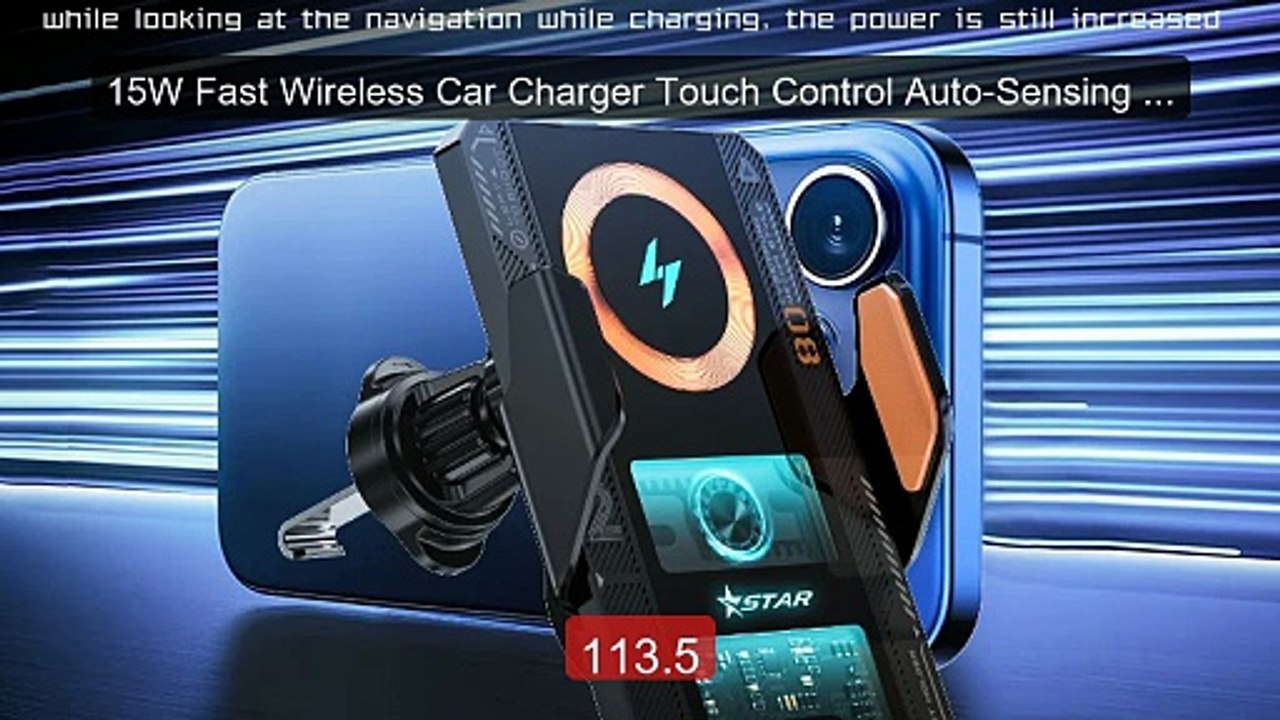 15W Fast Wireless Car Charger Touch Control Auto-Sensing Phone... -- Best Buy 2026 | Great Quality!