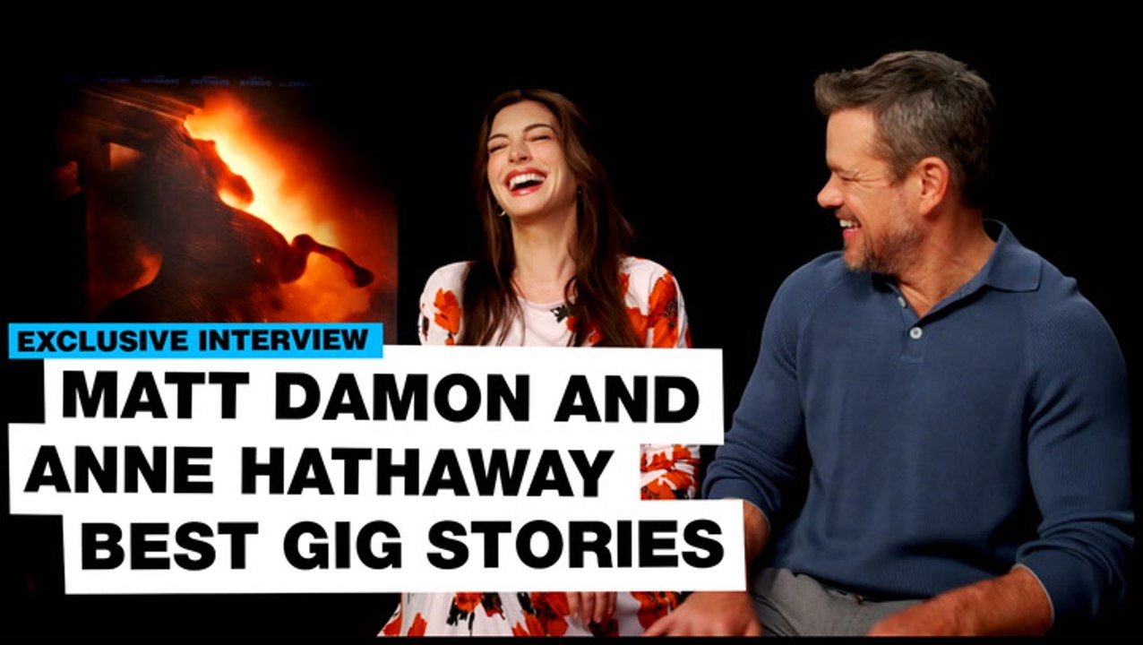 Matt Damon and Anne Hathaway share gig stories on David Bowie, Oasis and Prince