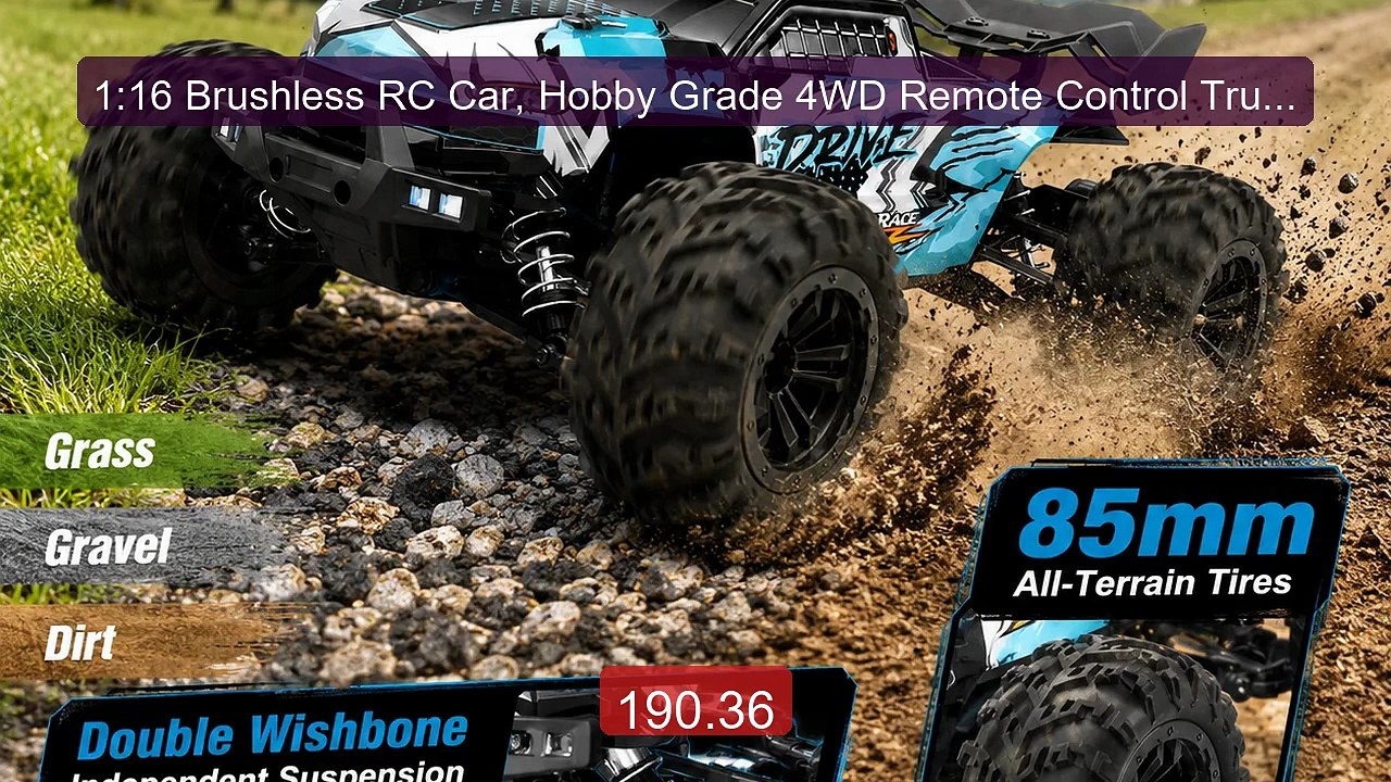 1:16 Brushless RC Car, Hobby Grade 4WD Remote Control Truck wi... -- Hot Deal 2026 | Limited Offer!