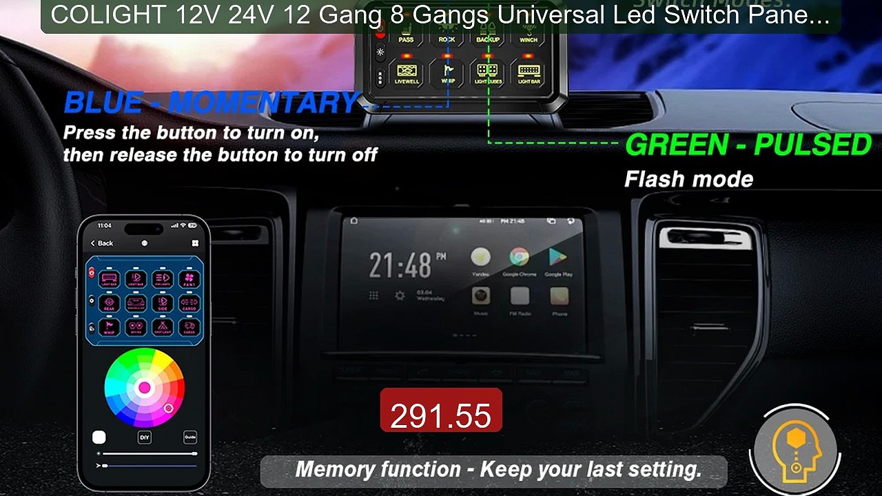 COLIGHT 12V 24V 12 Gang 8 Gangs Universal Led S...