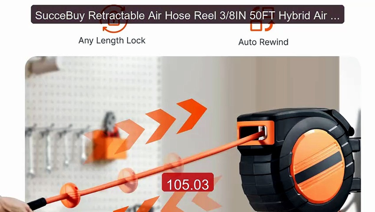 SucceBuy Retractable Air Hose Reel 3/8IN 50FT Hybrid Air Co... -- Top Pick 2026 | Unbeatable Price!