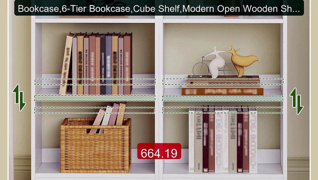 Bookcase,6-Tier Bookcase,Cube Shelf,Modern Open Wooden Shelf, ... -- Hot Deal 2026 | Limited Offer!