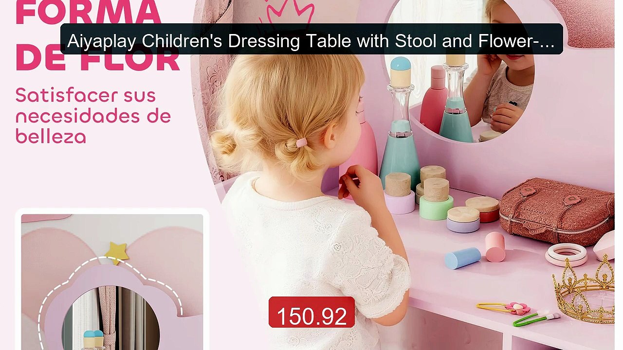 Aiyaplay Children's Dressing Table with Stool and Flower-Sh... -- Top Pick 2026 | Unbeatable Price!