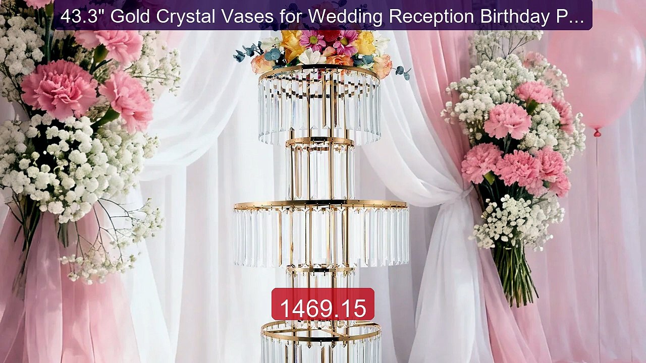 43.3" Gold Crystal Vases for Wedding Reception Birthday Par... -- Top Pick 2026 | Unbeatable Price!