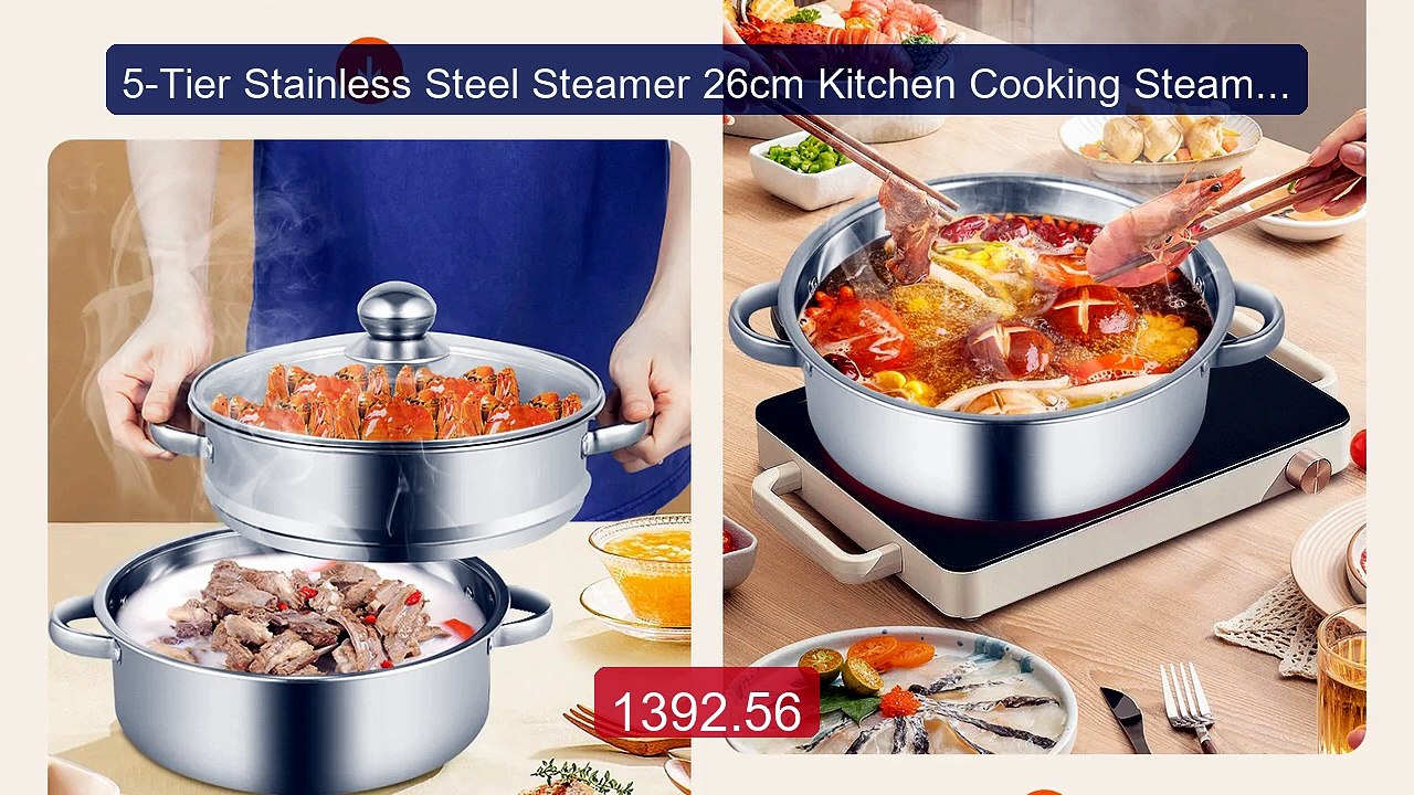 5-Tier Stainless Steel Steamer 26cm Kitchen Cooking Steamer M... -- Amazing Value 2026 | Must Have!
