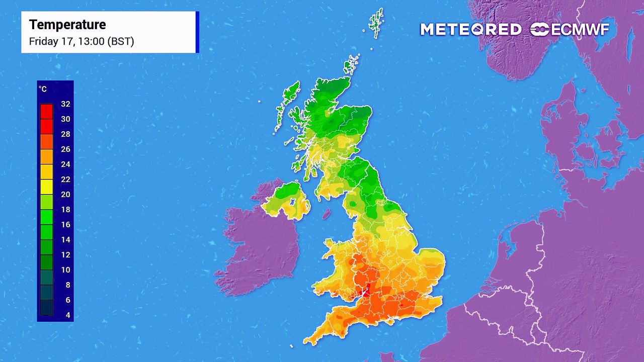 UK temperatures cooling down this weeekend