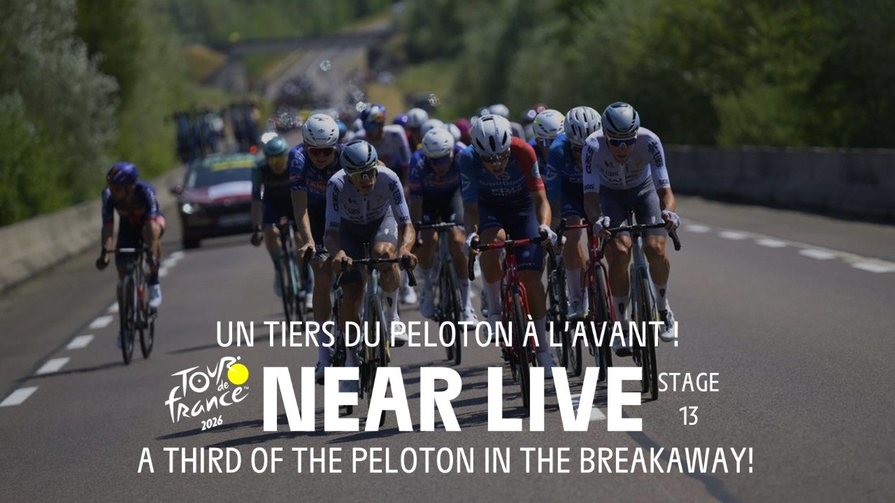 A third of the peloton at the front of the race - Stage 13