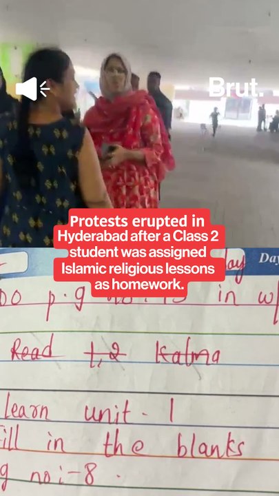 Islamic religious lessons assigned as homework landed a Hyderabad school in controversy