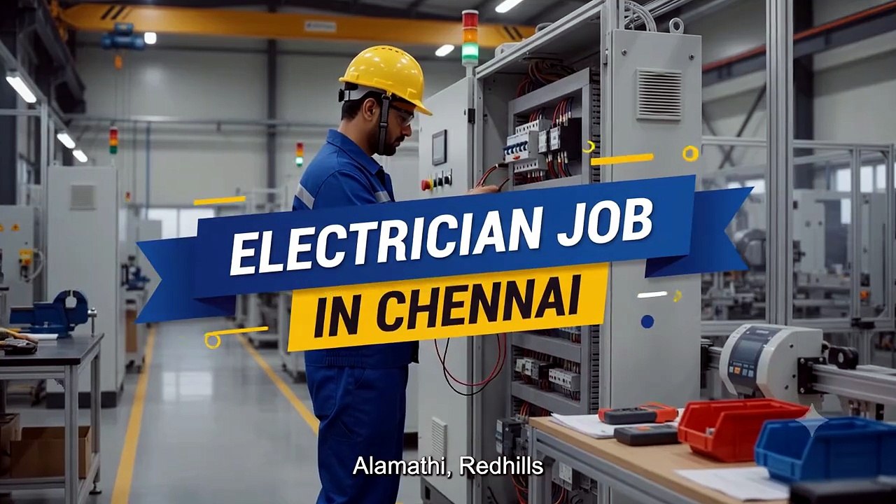 ELECTRICIAN | ₹20,000–₹25,000 PER MONTH | ALAMATHI, REDHILLS, CHENNAI | FREE ACCOMMODATION + 1 FREE MEAL DAILY | IMMEDIATE HIRING