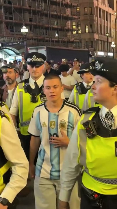 Lone Argentina fan rescued by police after being swarmed