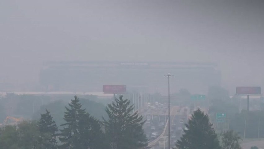 Timelapse video shows World Cup final stadium blanketed in smoke from Canada wildfires