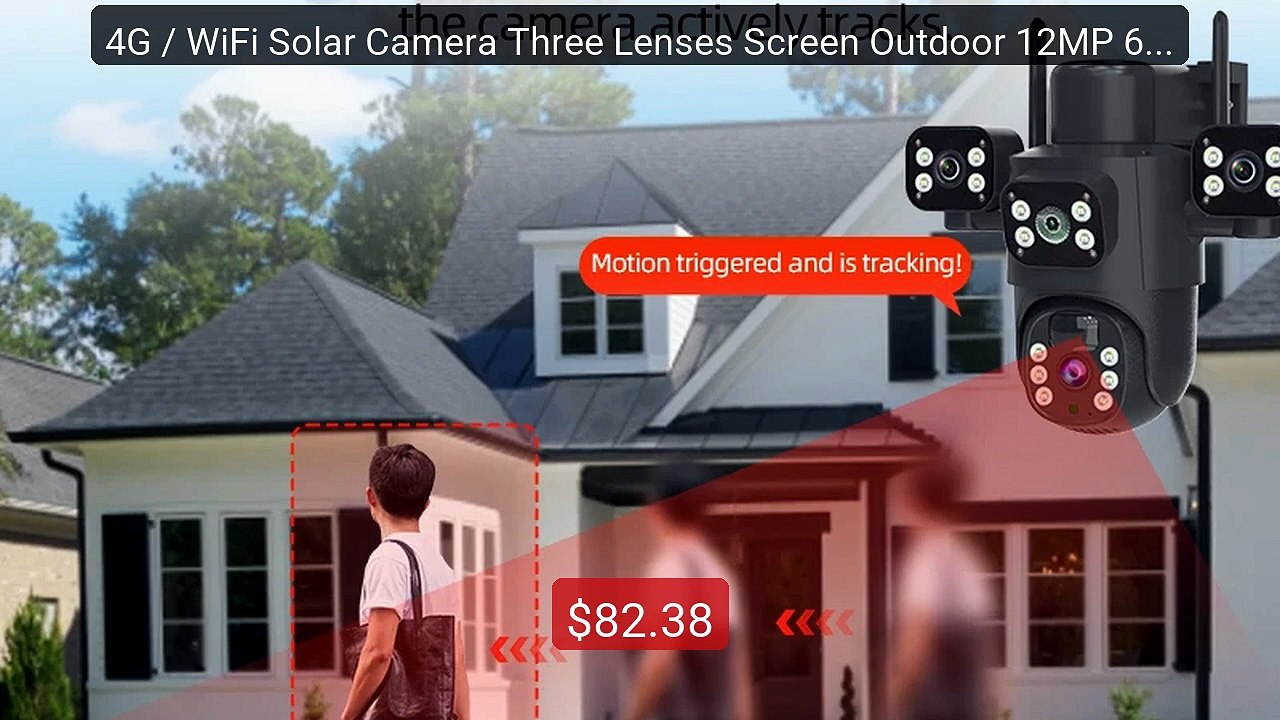 4G / WiFi Solar Camera Three Lenses Screen Outdoor 12MP 6K ... -- Top Pick 2026 | Unbeatable Price!