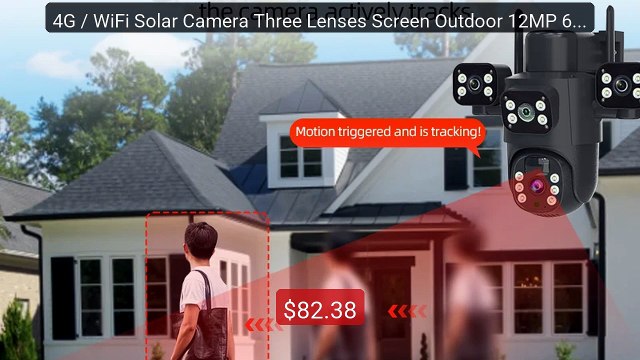 4G / WiFi Solar Camera Three Lenses Screen Outdoor 12MP 6K ... Top Pick 2026 | Unbeatable Price!