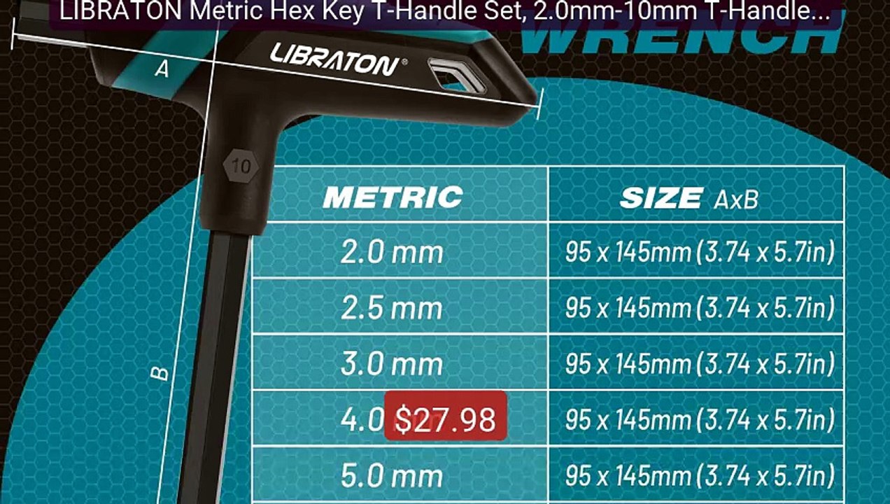 LIBRATON Metric Hex Key T-Handle Set, 2.0mm-10mm T-Handle Alle... -- Best Buy 2026 | Great Quality!