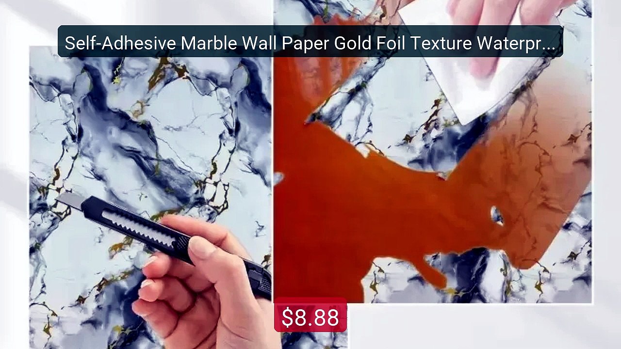 Self-Adhesive Marble Wall Paper Gold Foil Texture Waterproof W... -- Hot Deal 2026 | Limited Offer!
