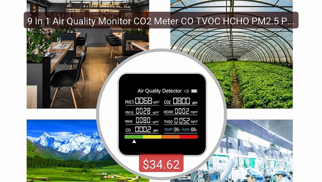 9 In 1 Air Quality Monitor CO2 Meter CO TVOC HCHO PM2.5 PM1.0 PM10... -- Best Deal 2026 | Shop Now!