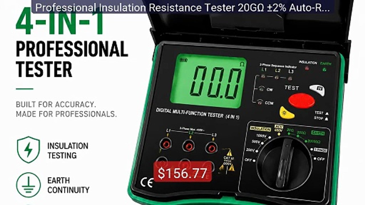 Professional Insulation Resistance Tester 20GΩ ±2% Auto-Ranging Meg... -- Top Rated 2026 | Buy Now!