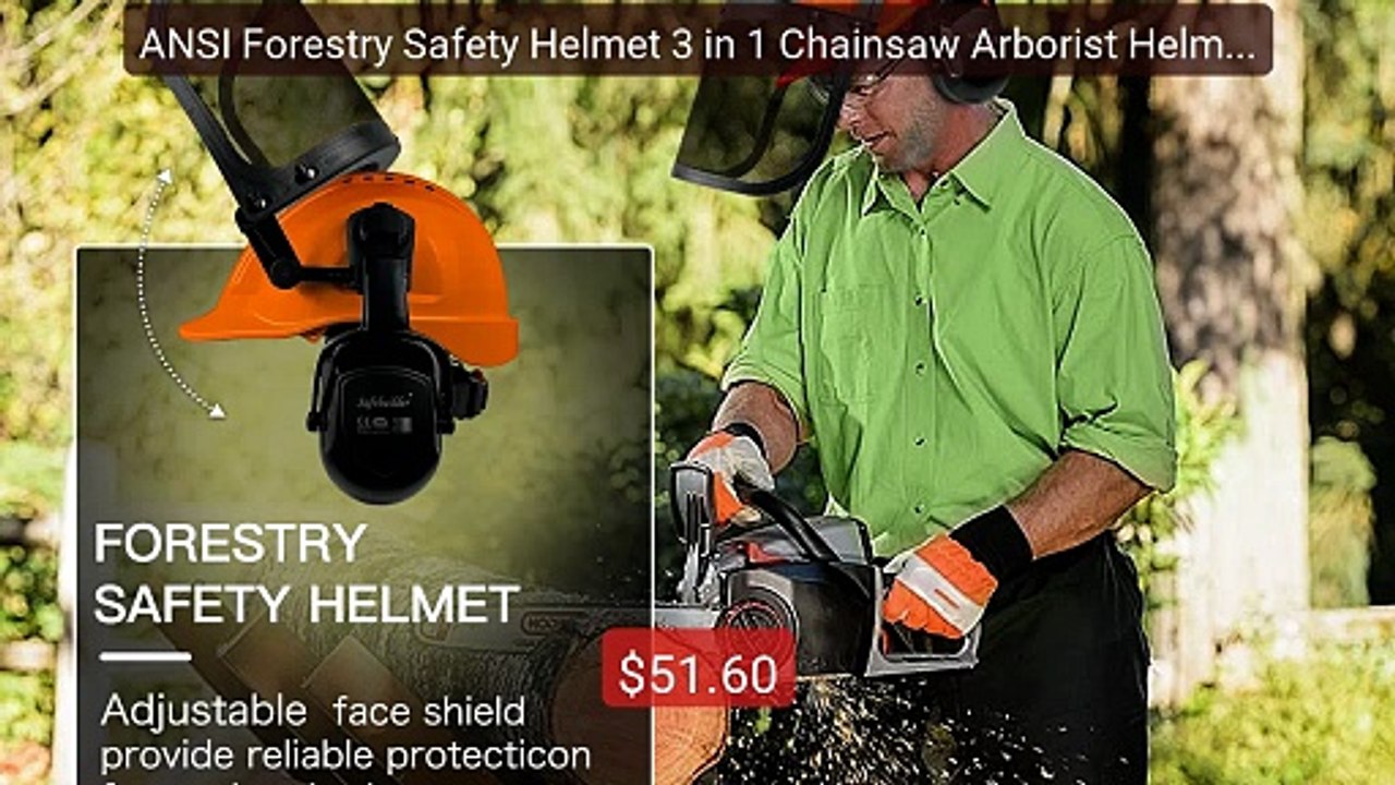 ANSI Forestry Safety Helmet 3 in 1 Chainsaw Arborist Helmet wi... -- Best Buy 2026 | Great Quality!