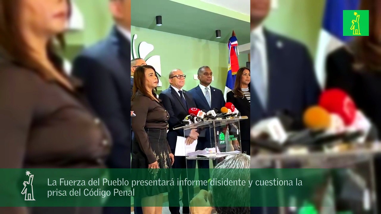 La Fuerza del Pueblo presentará informe disidente y cuestiona la prisa del Código Penal