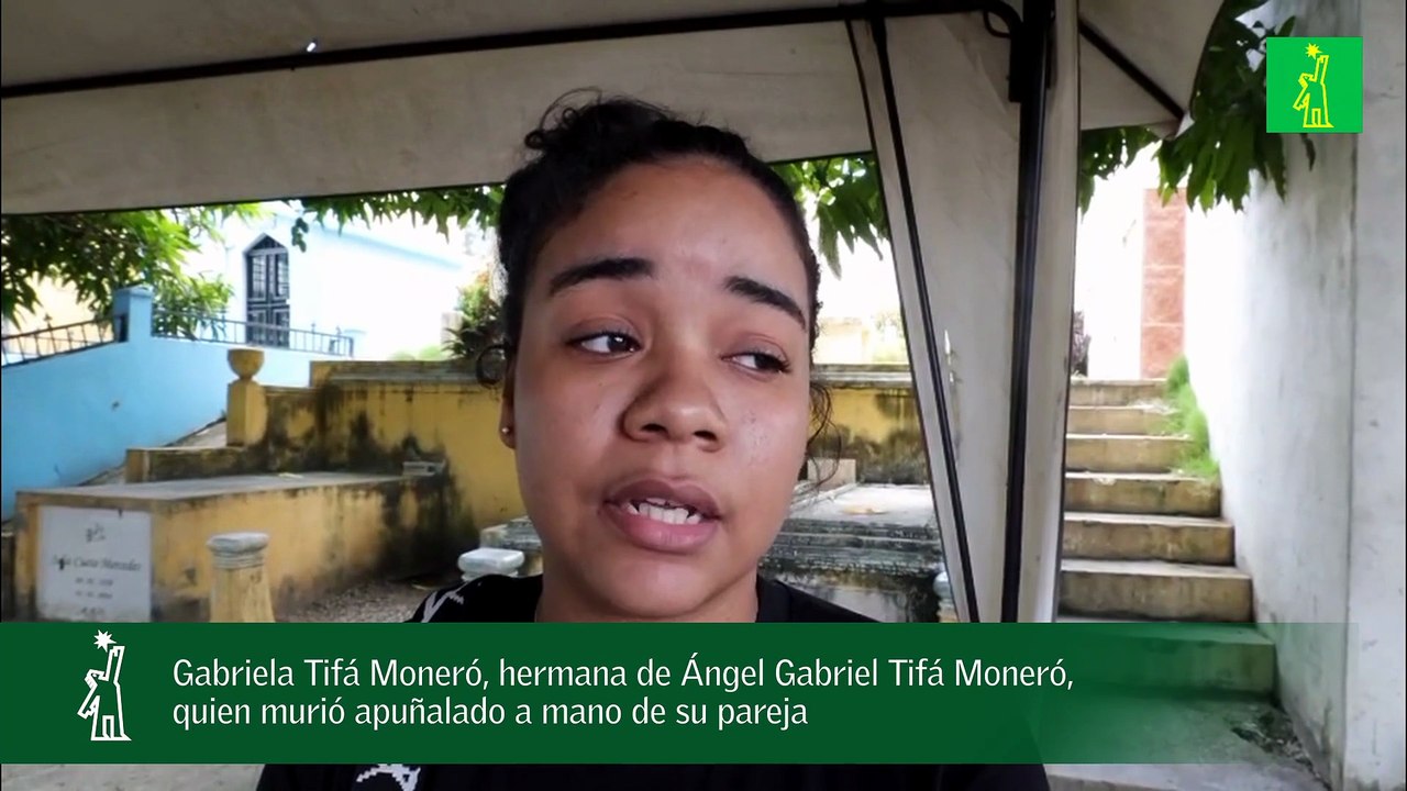 Gabriela Tifá Moneró, hermana de Ángel Gabriel Tifá Moneró, quien murió apuñalado a mano de su pareja