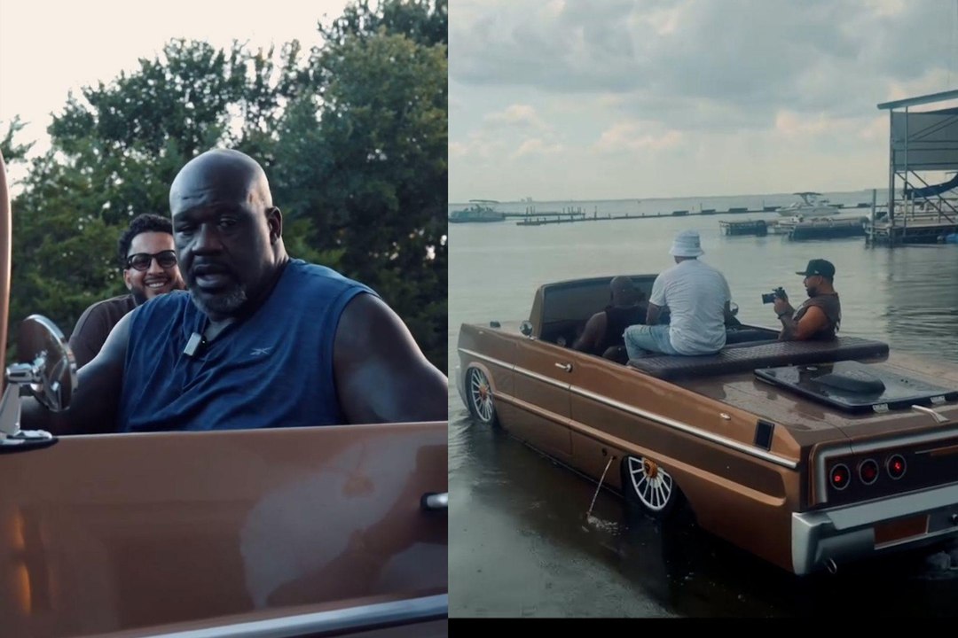 Shaq turns heads again as he becomes the first owner of a fully customized 1964 Chevy Impala boat