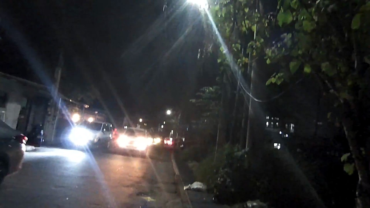 Shadowy Night on Parian Road in Barangay Parian, Calamba City in Laguna in the Philippines