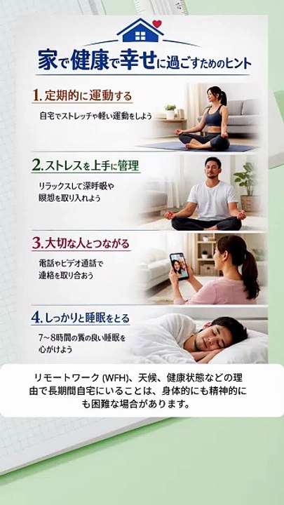 自宅で健康で幸せに過ごすためのヒント