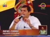 Rafael Correa sobre las FARC y Uribe