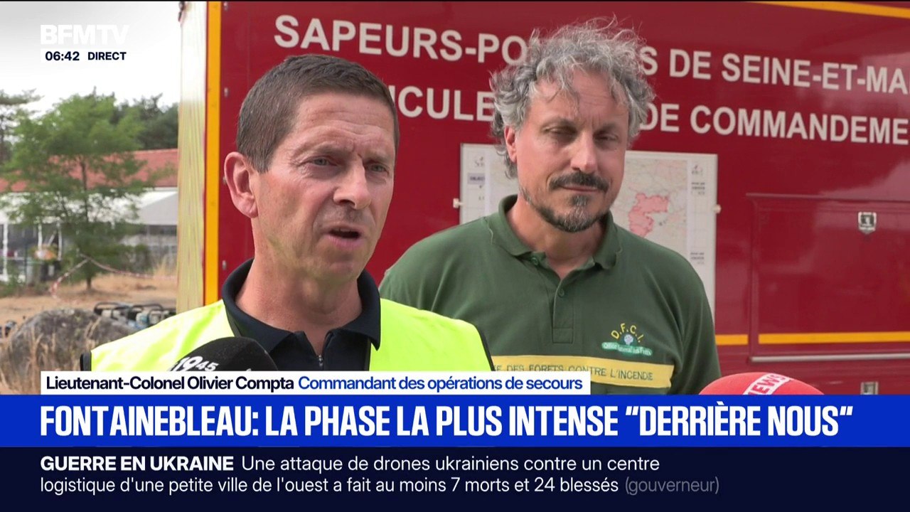 Incendies à Fontainebleau: le feu est fixé, la phase la plus intense est "derrière nous", indique le commandant des opérations de secours