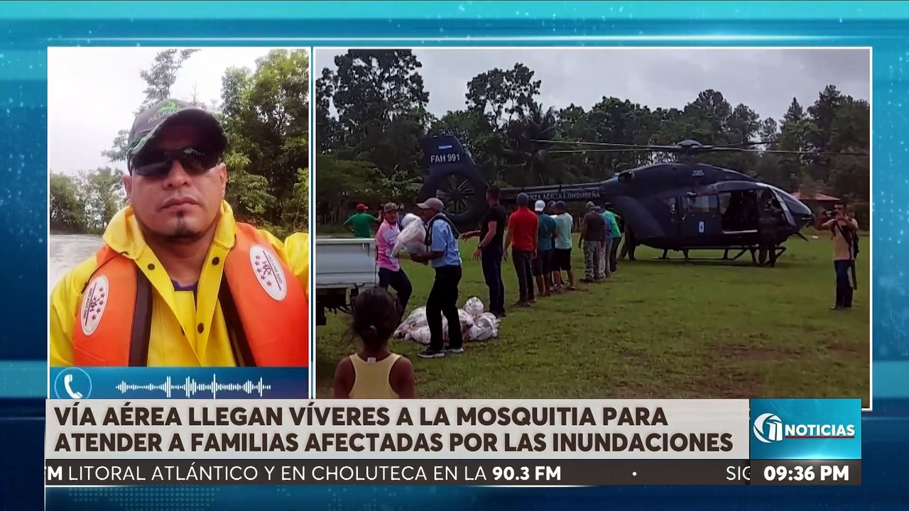 Vía aérea llegan víveres a La Mosquitia para atender a familias afectadas por las inundaciones