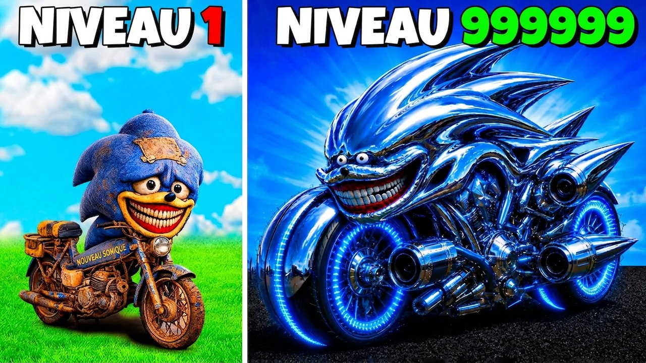 La moto de Shin Sonic : du niveau 1 au niveau 1 000 000 dans GTA 5 ! (mod Sonic le film)