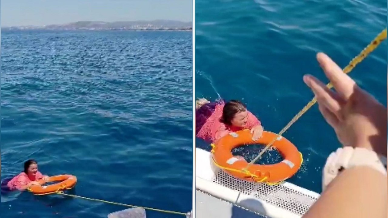 Akıntıya kapılıp açığa sürüklendi, deniz polisi son anda kurtardı