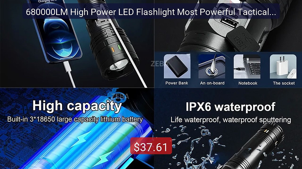 680000LM High Power LED Flashlight Most Powerful Tactical Tor... -- Amazing Value 2026 | Must Have!