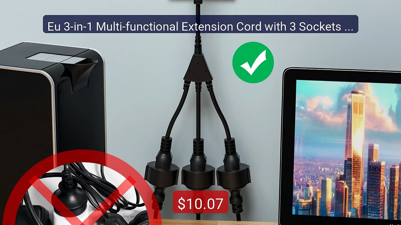 Eu 3-in-1 Multi-functional Extension Cord with 3 Sockets /16A/... -- Hot Deal 2026 | Limited Offer!